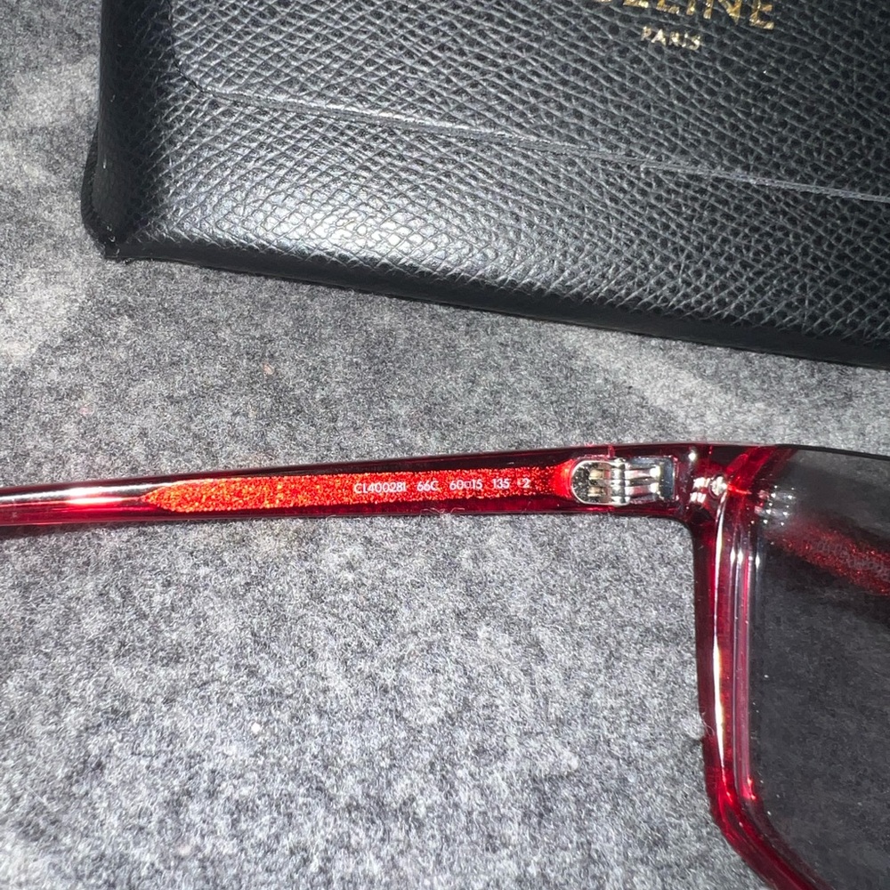 Celine vibrant red❤️‍🔥 Square Mirrored Sunglasses w/ Tags - Picture 4 of 8